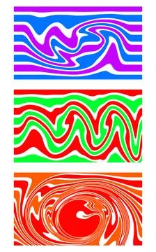 Abstract Horizontal Liquid Wave Stripe Banner Vector Backgrounds Stock Illustration