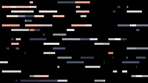 Abstract horizontal parallel rows of line segments moving intermittently into Stock Footage 121506568