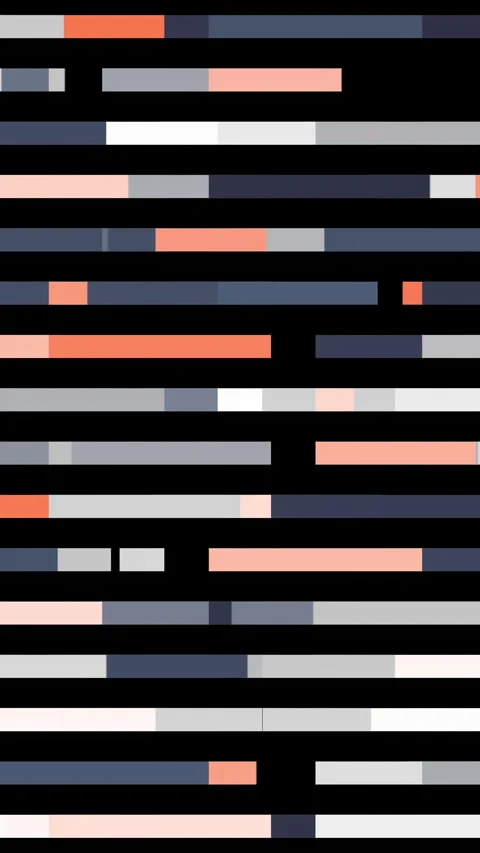 Abstract horizontal parallel rows of line segments moving intermittently into Stock Footage 286051987