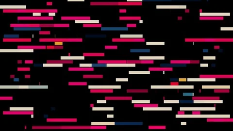 Abstract horizontal parallel rows of short lines moving into the different Stock Footage 125362504