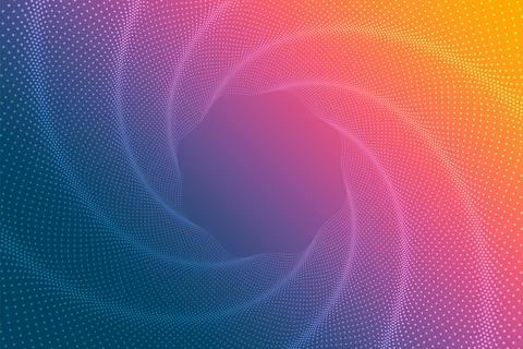 Abstract horizontal pattern with a gradient yellow, pink, purple, blue dotted Stock Illustration