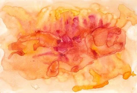 Abstract horizontal peach pattern with wavy yellow edges Stock Illustration