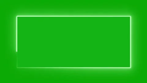 Abstract horizontal rectangle border frame loop 4k animation green screen. Stock Footage 318437000