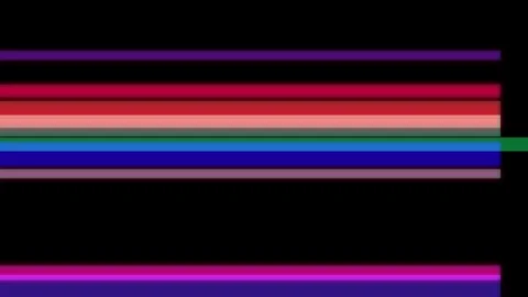 Abstract horizontal stripes in various colors against a black background, w.. Stock Footage 335442261