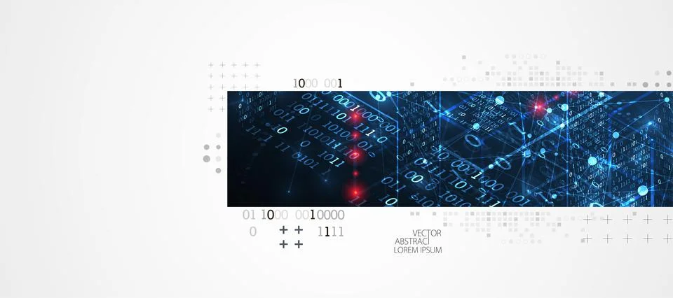 Abstract horizontal technology background. Communication concept, futuristic  Stock Illustration