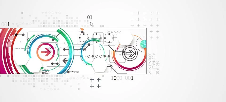 Abstract horizontal technology background. Communication concept, futuristic  Stock Illustration