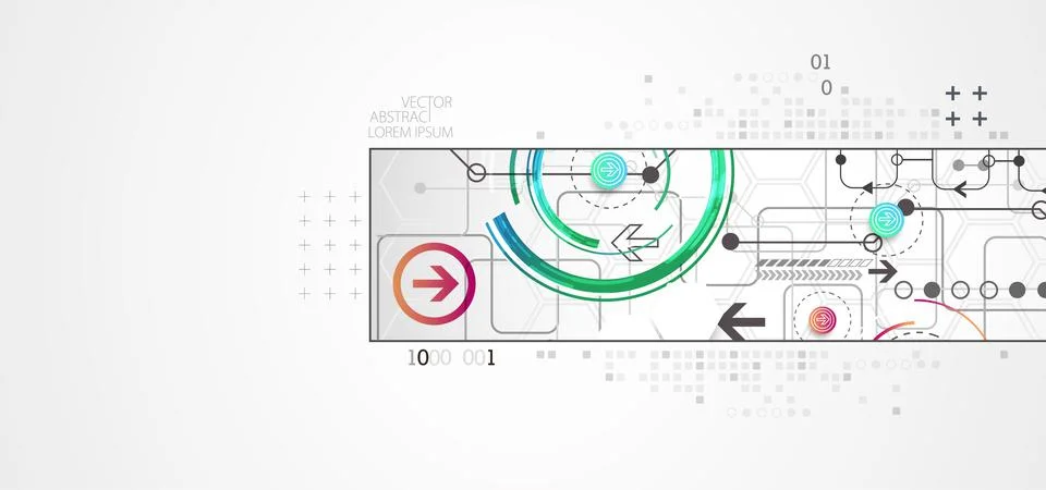Abstract horizontal technology background. Communication concept, futuristic  Stock Illustration