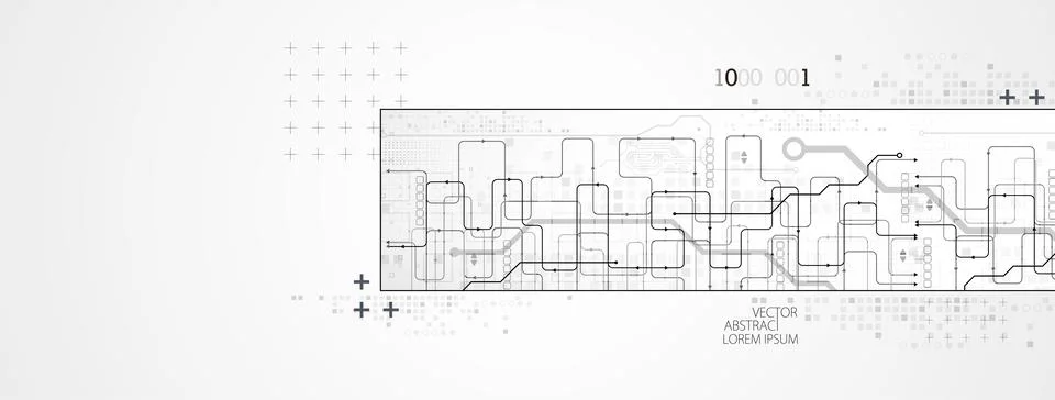 Abstract horizontal technology background. Communication concept, futuristic  Stock Illustration
