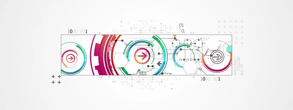 Abstract horizontal technology background. Communication concept, futuristic  Stock Illustration