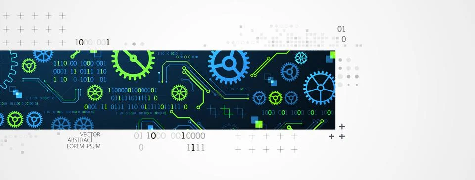 Abstract horizontal technology background. Communication concept, futuristic  Stock Illustration