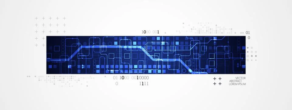 Abstract horizontal technology background. Communication concept, futuristic  Stock Illustration