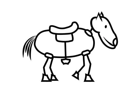 Abstract horse with saddle Stock Illustration