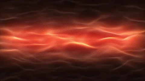Abstract hot cloud waves made of smoothly moving particles and soft shiny lines Stock Footage 260598514