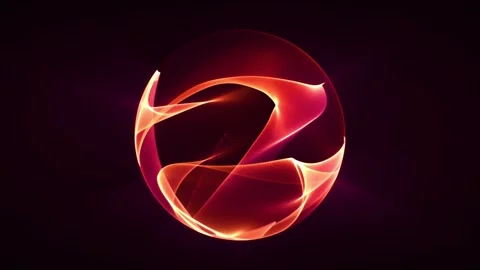 Abstract hot energy orb with elegant pink and orange fire tongues Stock Footage 277800066