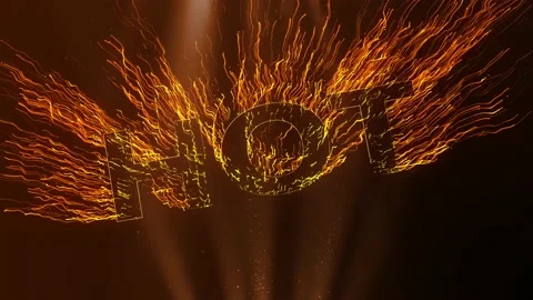 Abstract Hot Text Animation, Paricle Background. 4K video. Stock Footage 151907298