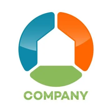 Abstract house circle logo Stock Illustration