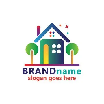 Abstract house logo design template. Stock Illustration