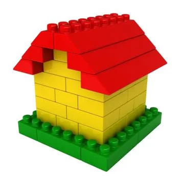 Abstract house from plastic building blocks Stock Illustration
