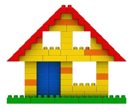 Abstract house from plastic building blocks Stock Illustration