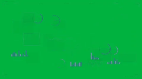 Abstract HUD animating on transparent canvas, cluster sparking waves, bars Stock Footage 334118776