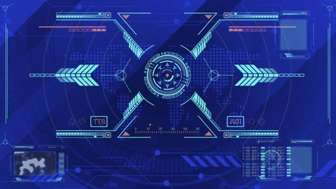 Abstract HUD Animation Loop for Futuristic Interface Technology Background Stock Footage 332968129