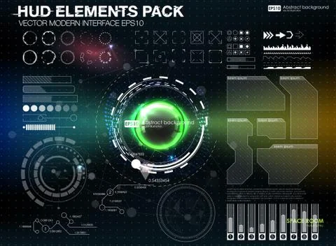 Abstract HUD background. Set of elements that can be used for Motion Design the Stock Illustration