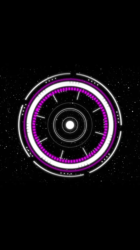 Abstract hud circle neon space background animation seamless loop vertical .. Stock Footage 321722079