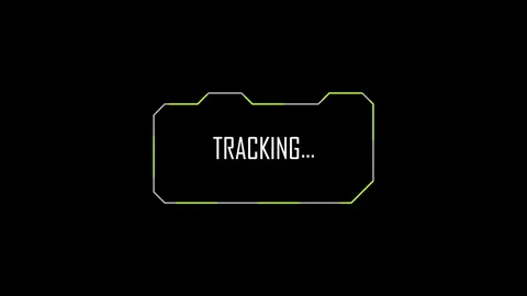 Abstract hud element with tracking loading animation. Hud frame with tracki.. Vídeo Stock 334229758
