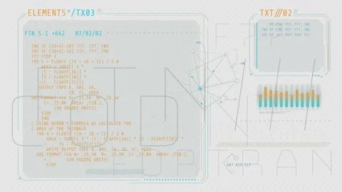 Abstract HUD interface with code and infographics. Stock Footage 160695668