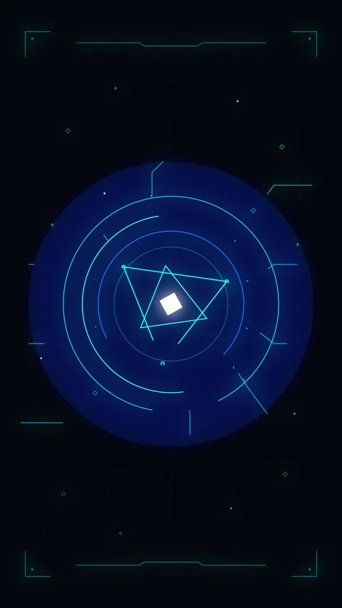 Abstract hud interface scanning with neon circles, digital technology, data.. Stock Footage 348324608