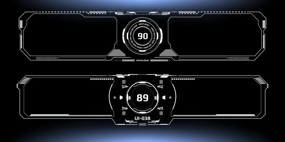 Abstract HUD Interface Virtual Cyber Control Display Stock Illustration