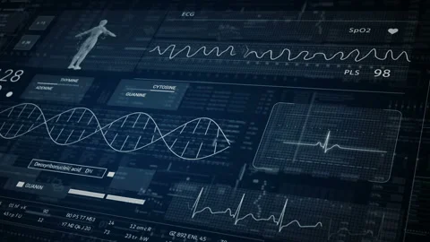 Abstract HUD Technological panel for medicine and science. Vidéo 139734907