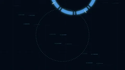 Abstract HUD technology animation with glowing blue circles Stock Footage 344752211