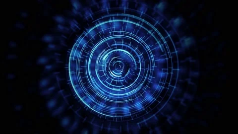 Abstract Hud Technology Circles Background Loop Stock-Footage 194489894