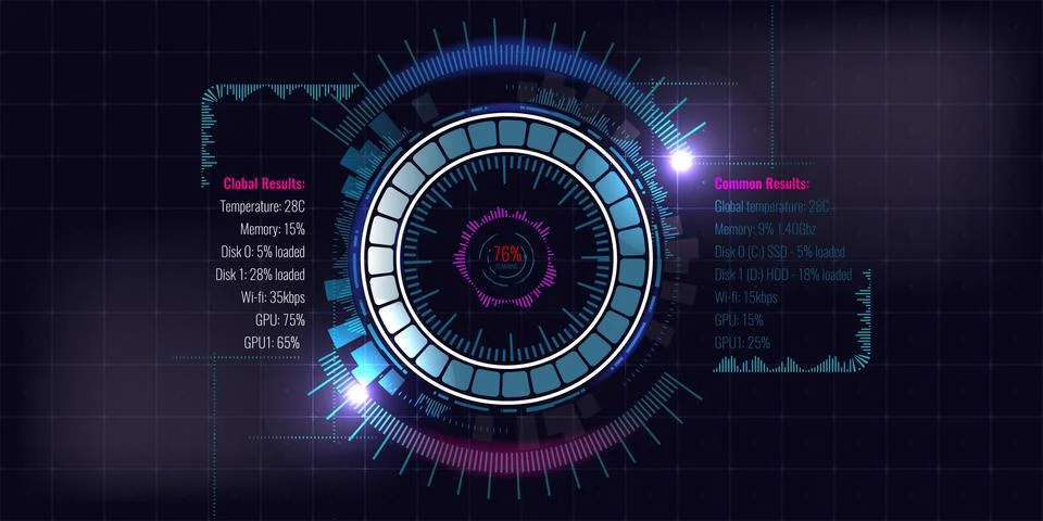 Abstract hud ui virtual sci fi interface background. Vector illustration. Stock Illustration