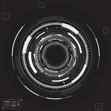 Abstract HUD Virtual Circle Line Connection Reality Technology Vector Stockillustratie