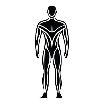 Abstract Human Body Silhouette Vector Design Stock Illustration