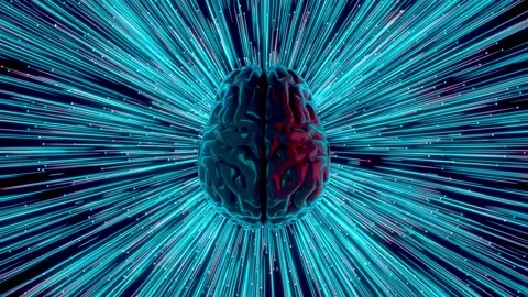 Abstract Human Brain activity visualization with particles Stock Footage 194122545