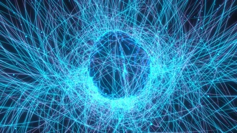 Abstract Human Brain activity visualization with traces and particles Stock Footage 194122585