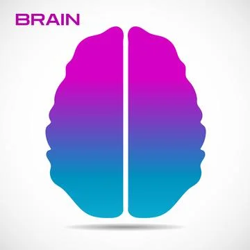 Abstract human brain of colorful gradient. Vector illustration Stock Illustration