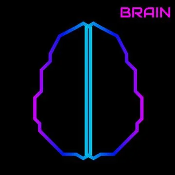 Abstract human brain of colorful gradient strip, vector logo Stock Illustration