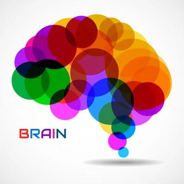 Abstract human brain of colorful overlapping circles for your design Stock Illustration
