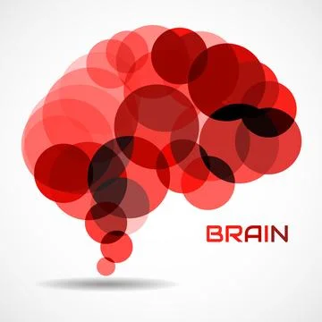 Abstract human brain of colorful overlapping circles for your design Stock Illustration