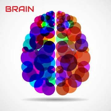 Abstract human brain of colorful overlapping circles for your design Stock Illustration
