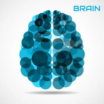 Abstract human brain of colorful overlapping circles for your design Stock Illustration