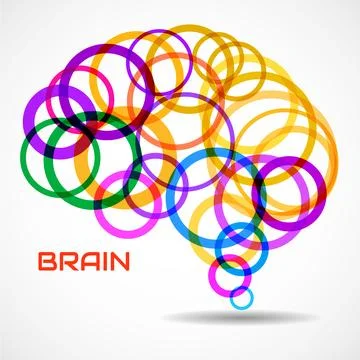Abstract human brain of colorful overlapping circles for your design Stock Illustration