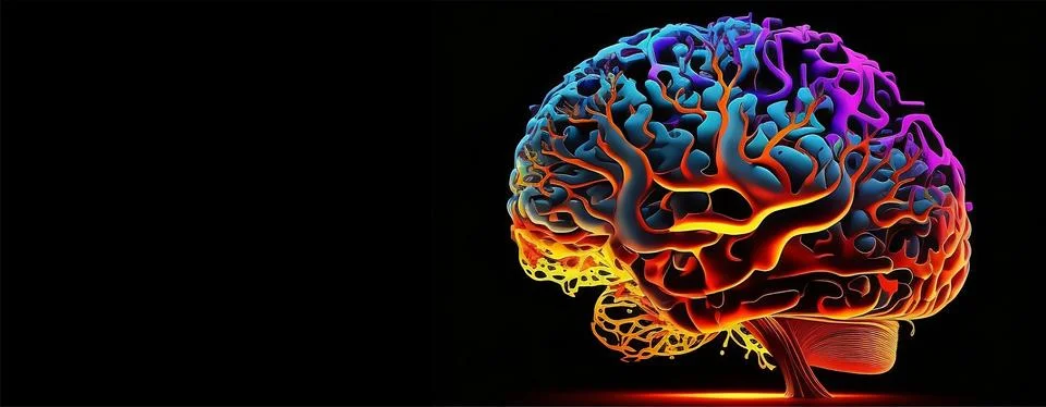 Abstract human brain concept, digital art Stock Illustration