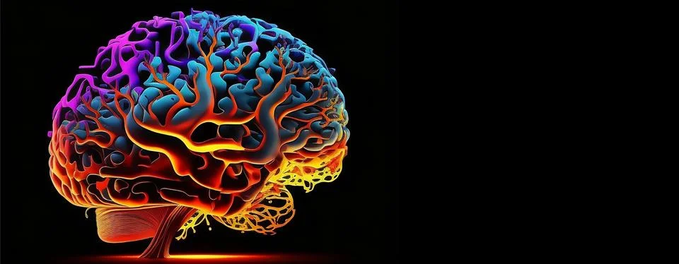 Abstract human brain concept, digital art Stock Illustration