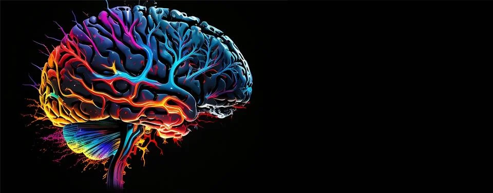 Abstract human brain concept, digital art Stock Illustration