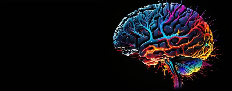 Abstract human brain concept, digital art Stock Illustration